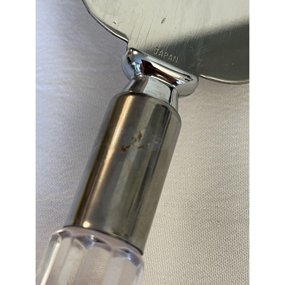 Mirage Stainless Steel Cheese & Cake Pie Serving Knives Lucite Handle '60 VTG - Picture 4 of 9